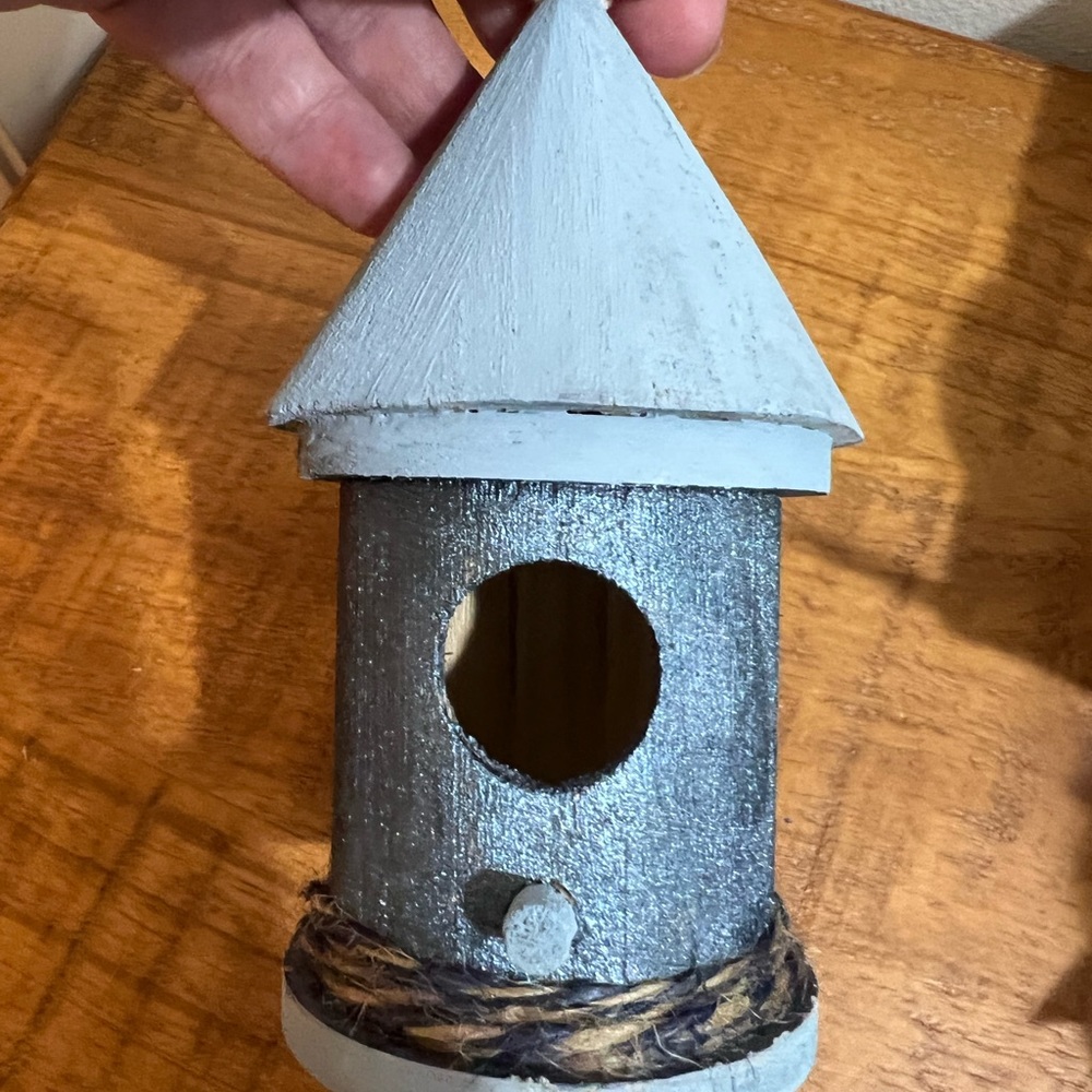 Gecko 🦎 villa (bird house) I hang it on a shepherd hook hand painted